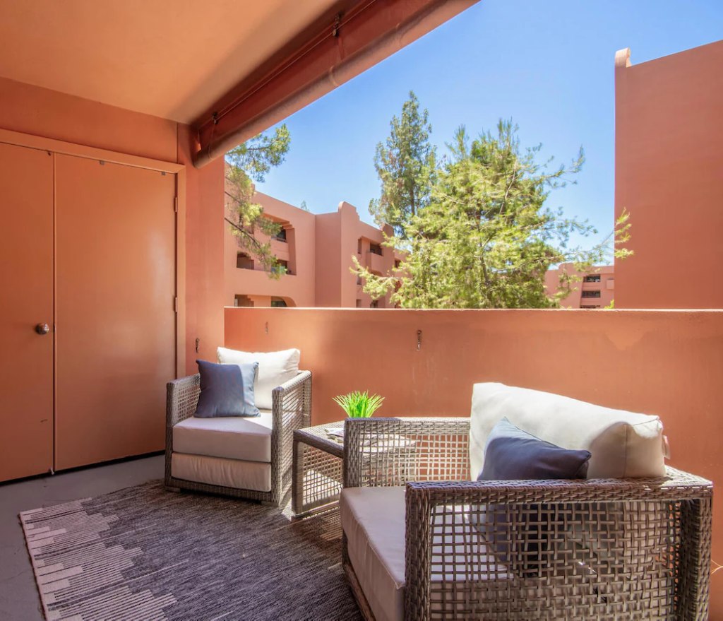 Balcony seating area in house sold as-is for cash